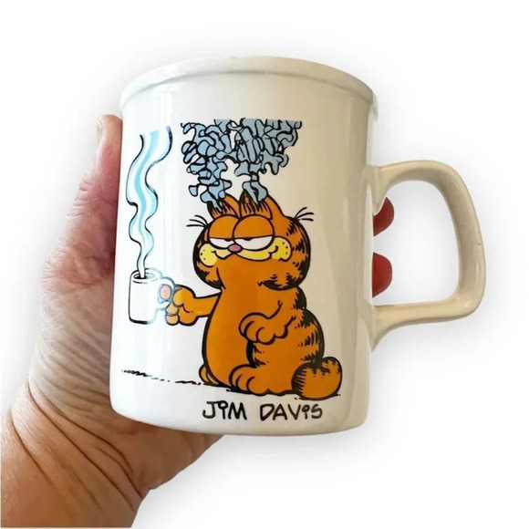 Garfield I Like My Coffee Hot Ceramic Mug‎ Vintage Enesco Jim Davis Cartoon Cat - Picture 1 of 8